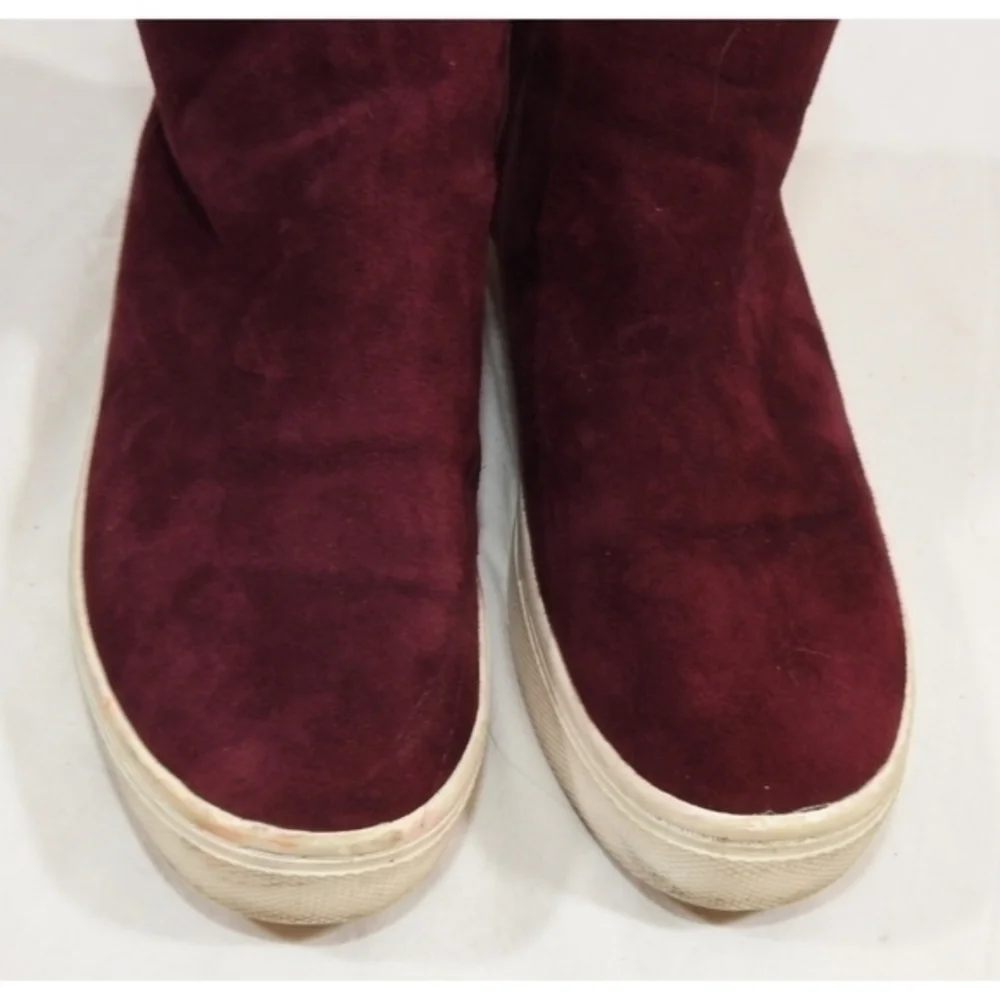 H & M Wine‎ Red Zip Ankle Sneakers Size 6